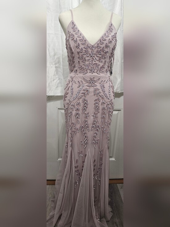 Mariana Dresses & Skirts - Marina Lavender Beaded Sequin Formal V-Neck Gown Size S NWT